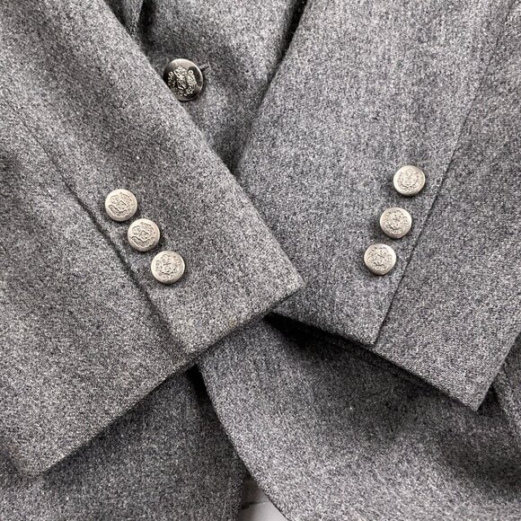 John‎ Alexander Blazer Men 42 Gray Silver Shield Wool Hartmarx Jacket USA VTG - Picture 10 of 16